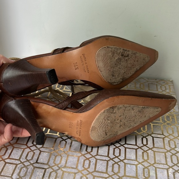 Henry Beguelin Leather Pointed Toe Rope & Tassel Heels Women's size 36.5/6.5 - Picture 9 of 9